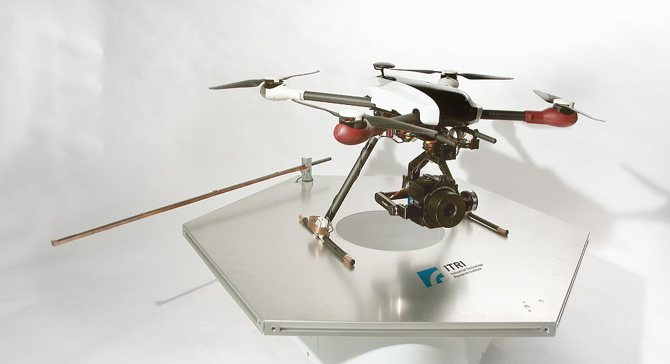 black and white drone HD wallpaper