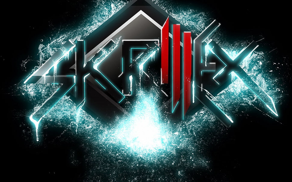 Skrex logo wallpaper, Skrillex, logo, digital art HD wallpaper
