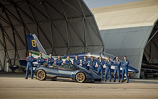 men's blue long-sleeved jumpsuit, car, aircraft, Pagani, Pagani Zonda Tricolore HD wallpaper