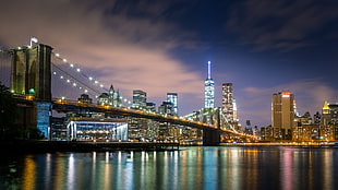Brooklyn Bridge, cityscape, bridge, skyscraper, New York City