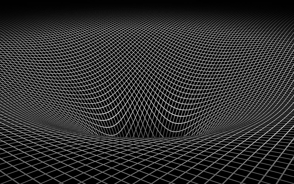gray and black 3D illusion HD wallpaper
