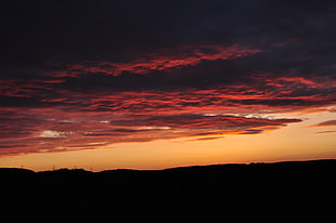 red and black abstract painting, sunset, sky, clouds, sunlight