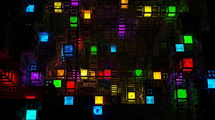 assorted-color light fixtures, abstract, colorful, digital art HD wallpaper