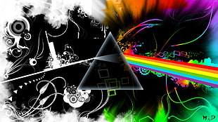 Dark Side of the Moon by Pink Floyd digital wallpaper, Pink Floyd, The Dark Side of the Moon, triangle HD wallpaper