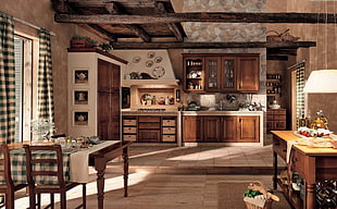 brown and white wooden kitchen cabinets