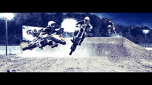 white motocross helmet, motorcycle, Red Bull, motocross HD wallpaper