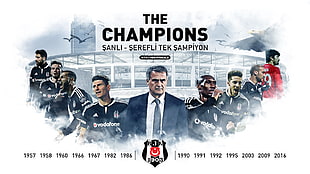 The Champions BJK poster, Besiktas J.K., soccer clubs, Turkish, Istanbul HD wallpaper