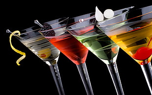 clear cocktail glasses, cocktails, drinking glass HD wallpaper