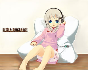 Little Buster female anime character digital wallpaper