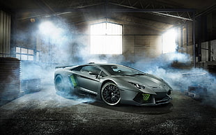 gray sports car, Lamborghini