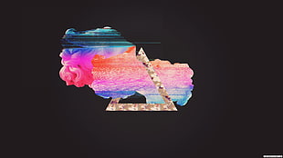 multicolored logo, glitch art, vaporwave, abstract HD wallpaper