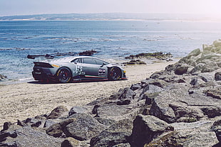 gray sports coupe, car, Lamborghini
