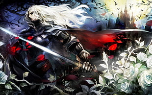 Lancelot from Mobile Legend, Dragon's Crown, castle, rose, RPG HD wallpaper