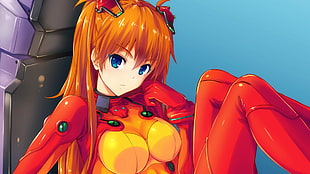 female anime character digital wallpaper, anime, Asuka Langley Soryu, Neon Genesis Evangelion