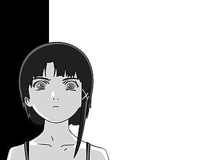 grayscale photography of boy character, Serial Experiments Lain, Lain Iwakura