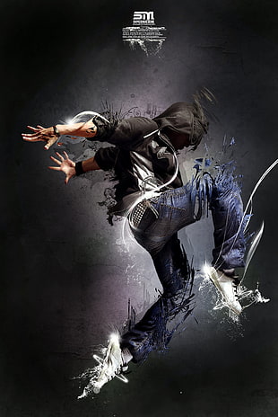 men's black shirt and jeans poster, men, jeans, artwork, dancer HD wallpaper