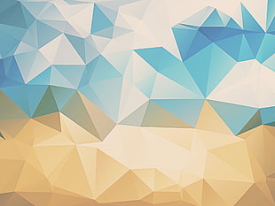 blue and beige abstract artwork, minimalism, geometry