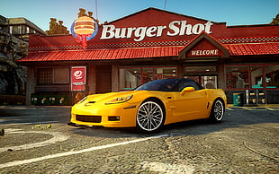 yellow coupe, Grand Theft Auto, Corvette, Chevrolet Corvette, video games