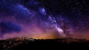 stars, night, landscape, starry night HD wallpaper