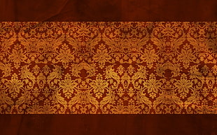 brown and white floral area rug, pattern, textured, texture
