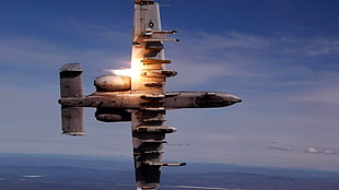 white airplane, military aircraft, jets, A-10 Thunderbolt, military