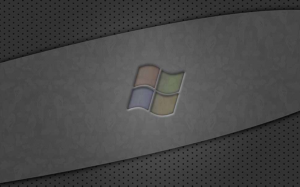 windows logo on gray surface HD wallpaper
