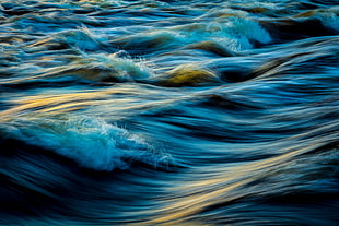 time lapse photography of sea waves