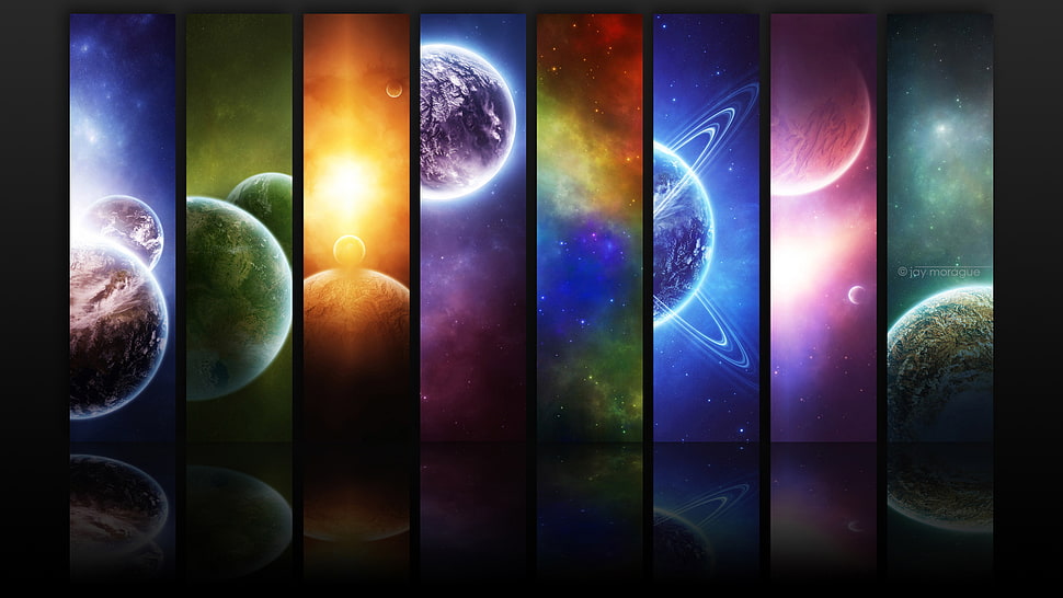 eight planets illustration HD wallpaper