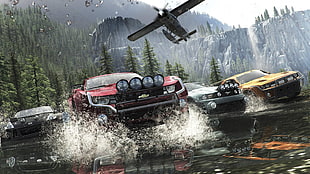 several car under the blue sky HD wallpaper