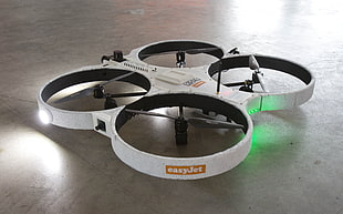 white quadcopter drone HD wallpaper