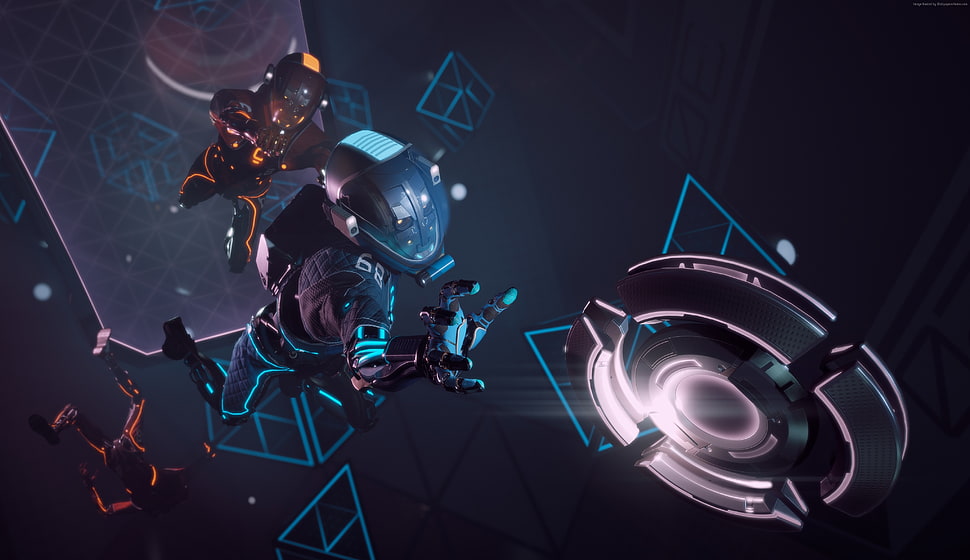 black and blue character digital wallpaper HD wallpaper