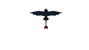 black and red bird logo, How to Train Your Dragon, Toothless, minimalism, simple background