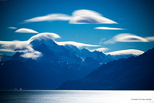 view of clouds and mountains