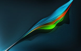 blue, orange and green color illustration