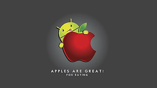 apple are great for eating text, apples, Apple Inc., Android (operating system) HD wallpaper