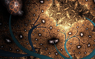blue and brown tree wallpaper HD wallpaper