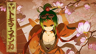 green haired female illustration, manga, Megpoid Gumi