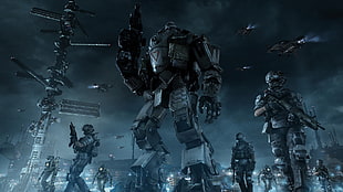 soldier and robot digital wallpaper, Titanfall, video games, mech, Atlas (Titanfall)
