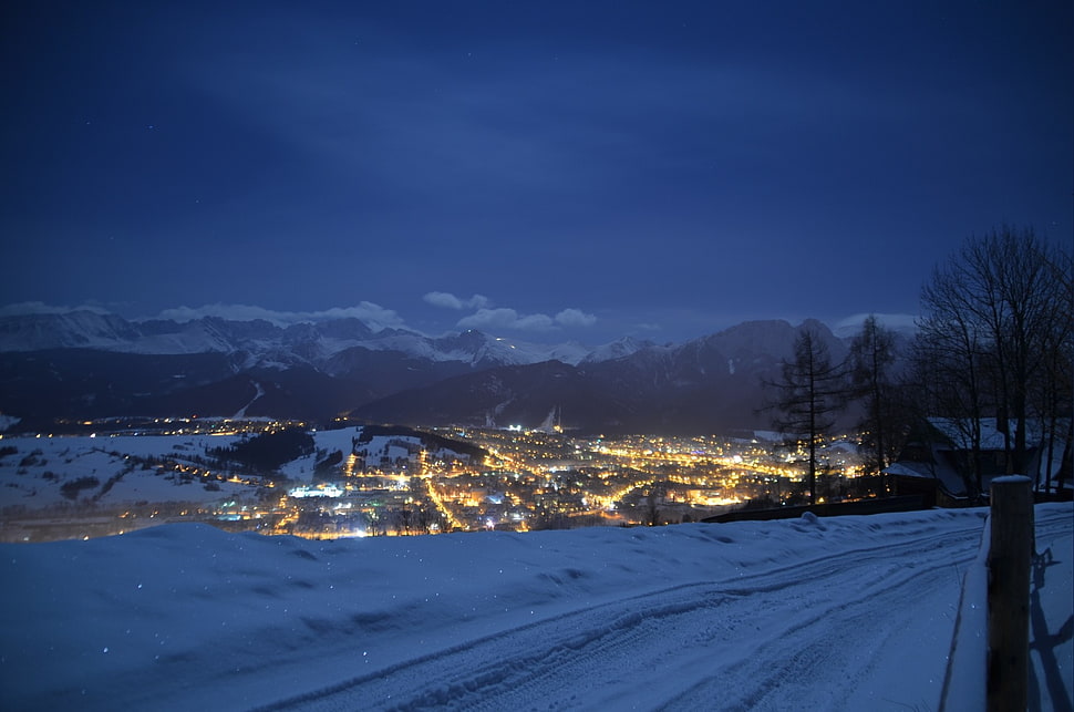 snow-covered road, snow HD wallpaper