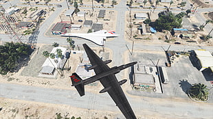 black fighter plane game screenshot, Lockheed U2, Concorde, Grand Theft Auto V