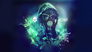 Gas Mask illustration, gas masks, digital art, skull