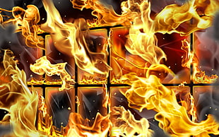 flame digital wallpaper HD wallpaper