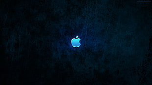 Apple Logo, dark, Apple Inc., blue