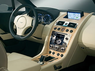 view of beige car upholstery HD wallpaper