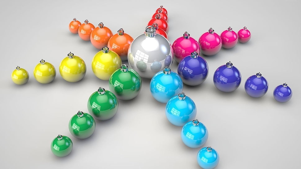assorted-colored bauble lot HD wallpaper