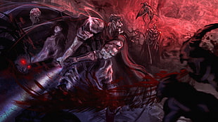 red and black animated character wallpaper, Berserk, Black Swordsman, Guts HD wallpaper