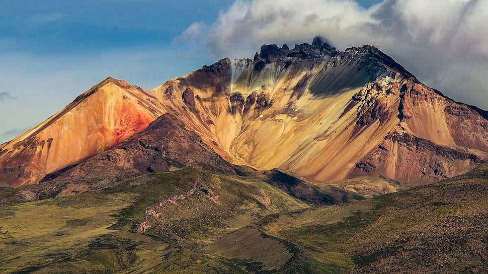 brown and black mountain, nature, landscape HD wallpaper