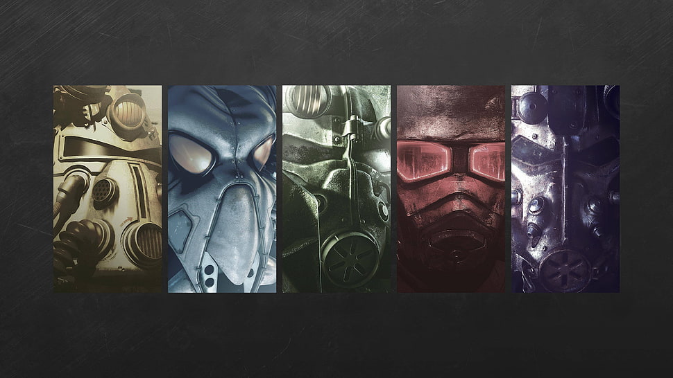 assorted gas mask illustration, Fallout HD wallpaper