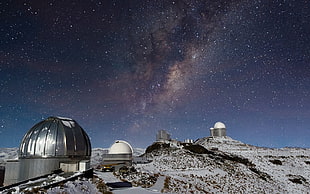 gray and white dome building, Milky Way, space HD wallpaper