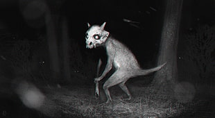brown cubone fanart, cubone, creature, Pokémon, horror
